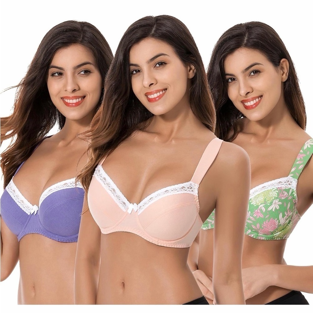 🆕Women's Plus Size Unlined Balconette Cotton 3 Pack